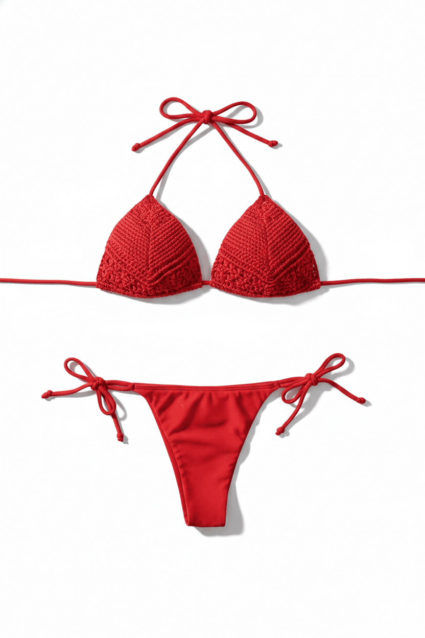 Bikini Crochet · Rojo Pasión