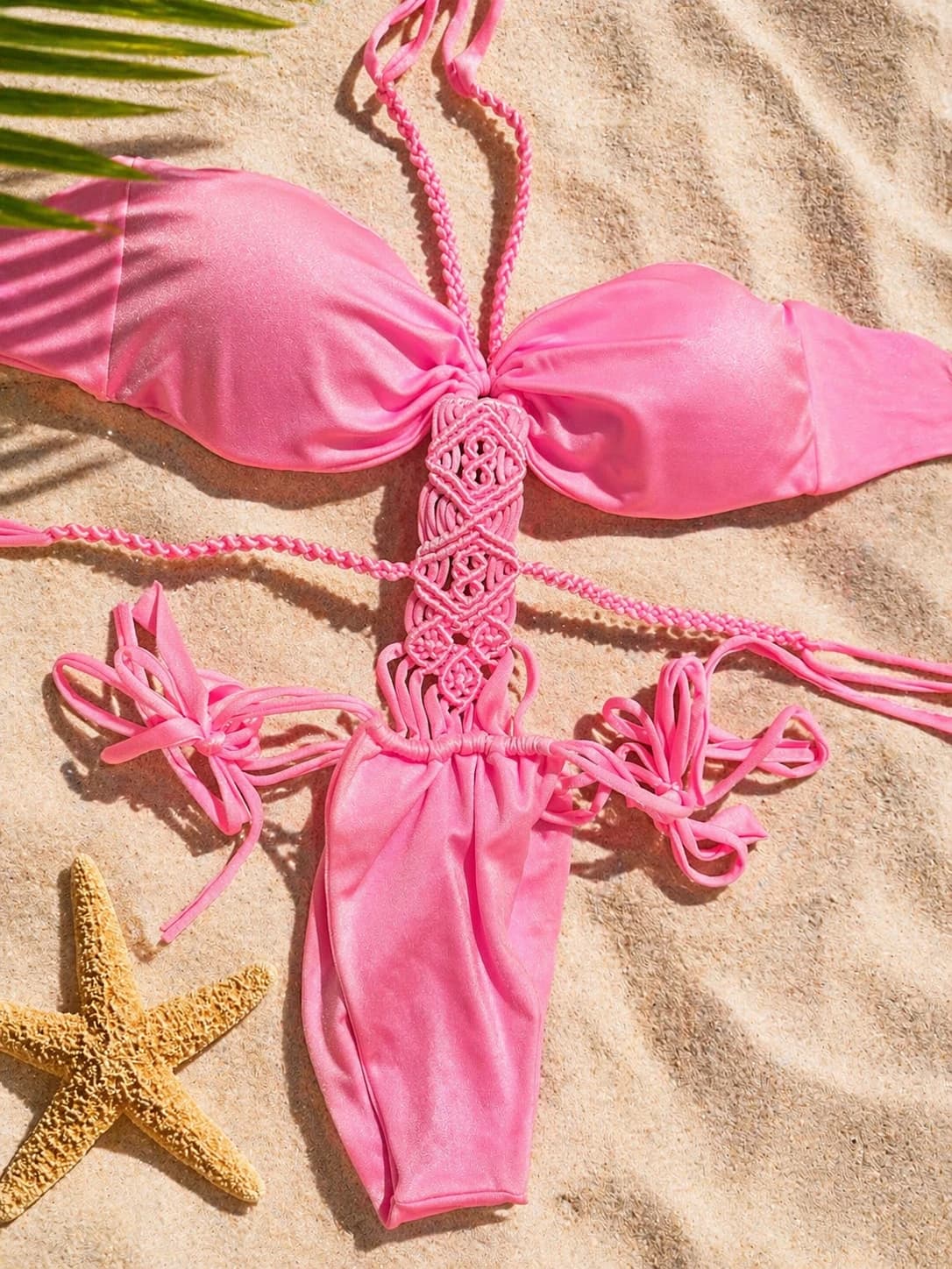 Bikini Crochet Flor · Rosa Coral